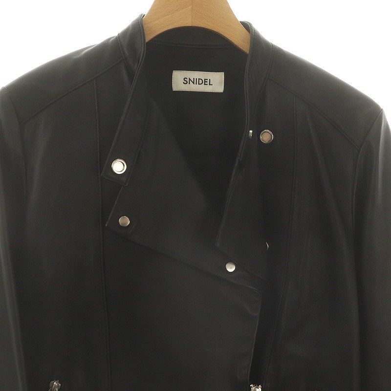 snidel スナイデル 羊革 ラムレザー 長袖 ダブルライダースジャケット SNIDEL - snidel スナイデル 羊革 ラムレザー ダブルライダース