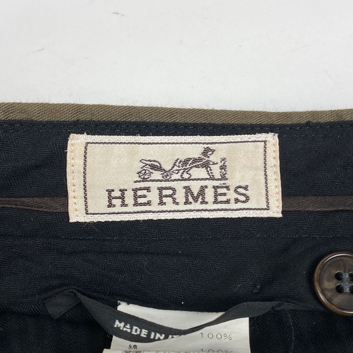 HERMES サイドセリエボタン ショートパンツ ウール ブラウン 38 HERMES サイドセリエボタン ショートパンツ ウール ブラウン 38