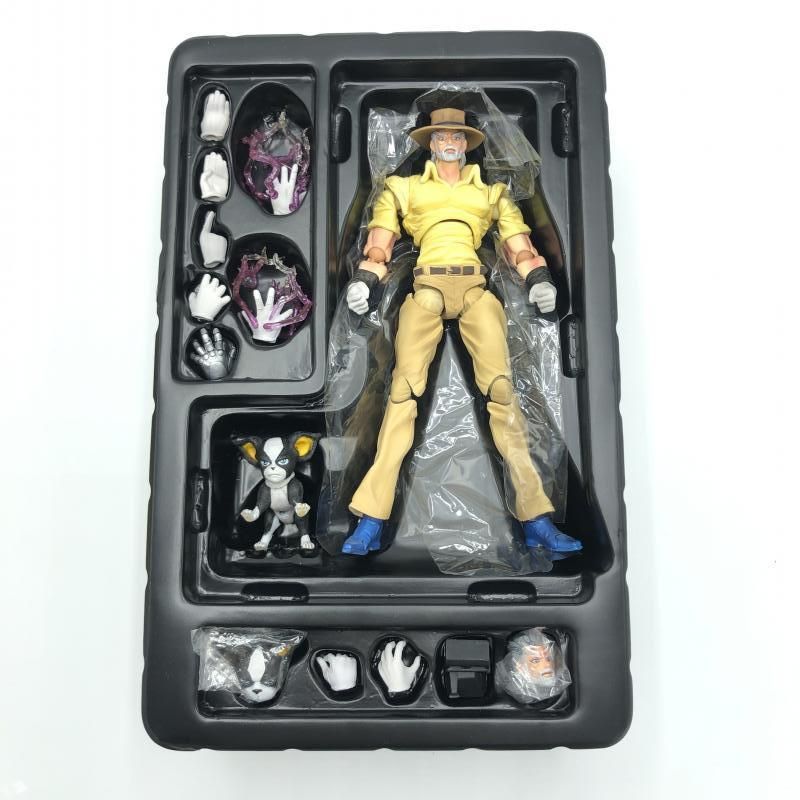 【中古】 ジョジョの奇妙な冒険 超像可動 ジョセフジョースター&amp;イギー メディコスエンタテイメント フィギュア 超像可動『ジョジョの奇妙な冒険 第3部』「ジョセフ・ジョー