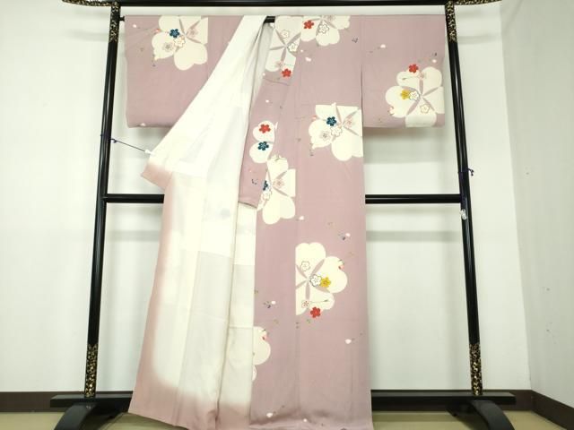 平和屋着物○上質な小紋 舞桜 鬼しぼ縮緬 金彩 正絹 逸品 DAAX4969ps