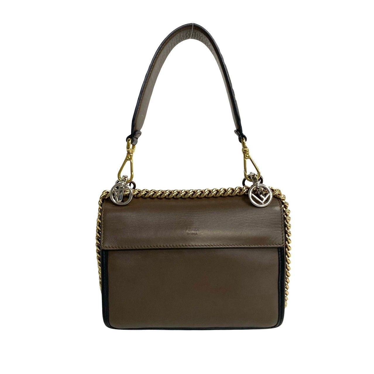 極 美品 FENDI フェンディ キャナイエフ F ロゴ 金具 レザー 2way  