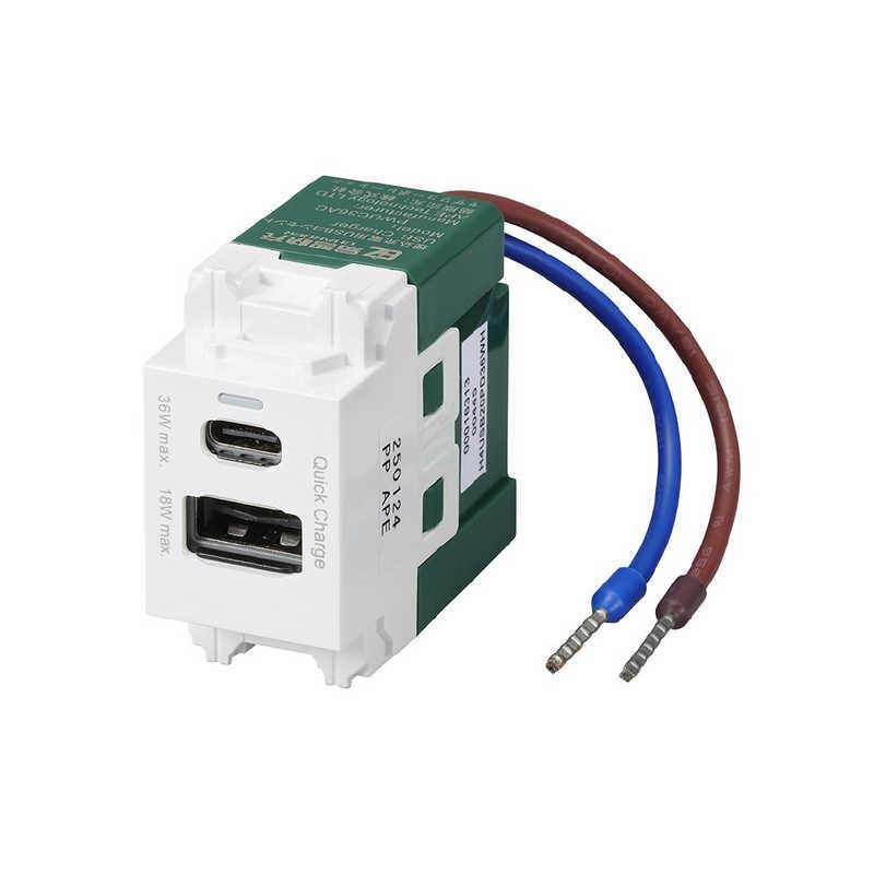 【 新品 未開封 】 ヤザワ 埋込USBコンセントPD36W ホワイト 充電用 Type-A×1、Type-C×1 PD36W対応 H4USB20PD36WH 未使用 送料無料