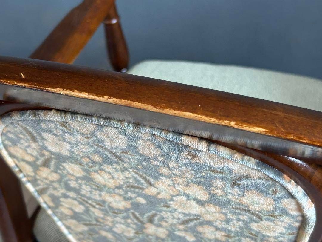 ④ リメイク品 尾州生地 ホワイト座面 カリモク コロニアル