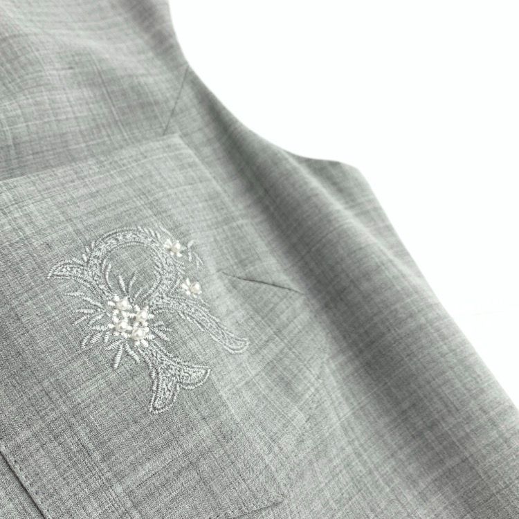 Rene ルネ 2wayストレッチ ワンピース ロゴパール刺繍 グレー 36 Rene ルネ 2wayストレッチ ワンピース ロゴパール刺繍 グレー 36