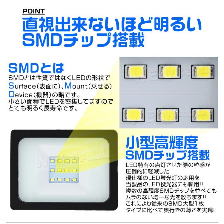 送料無料】LED 投光器 10W 100W相当 センサーライト LED投光器 人感