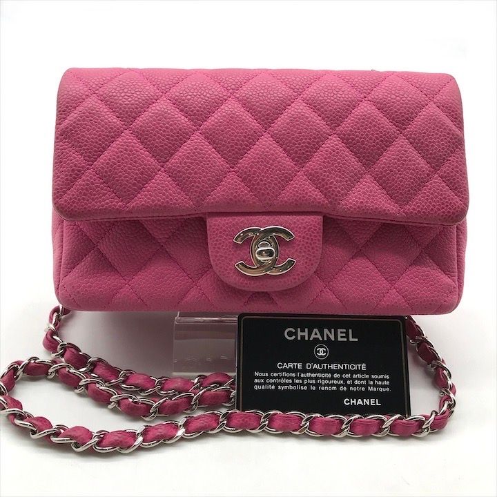良品 CHANEL シャネル ココマーク ターンロック ソフトキャビアスキン 