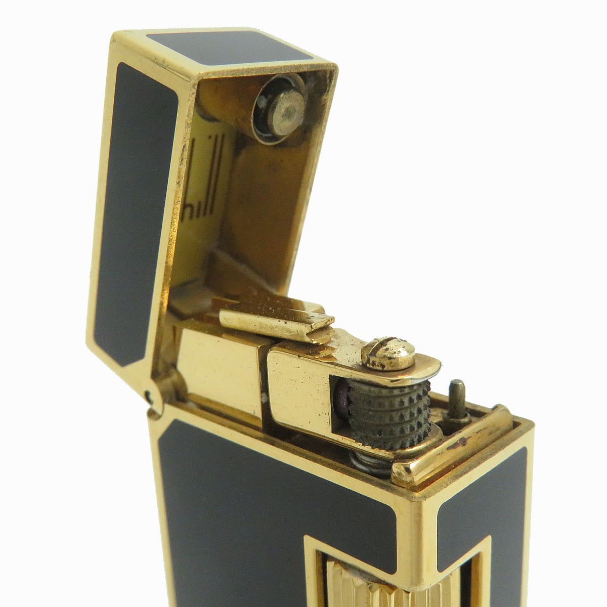 良品▽Dunhill ダンヒル スクエア ラッカー ロゴ付き ローラー式 ガス  