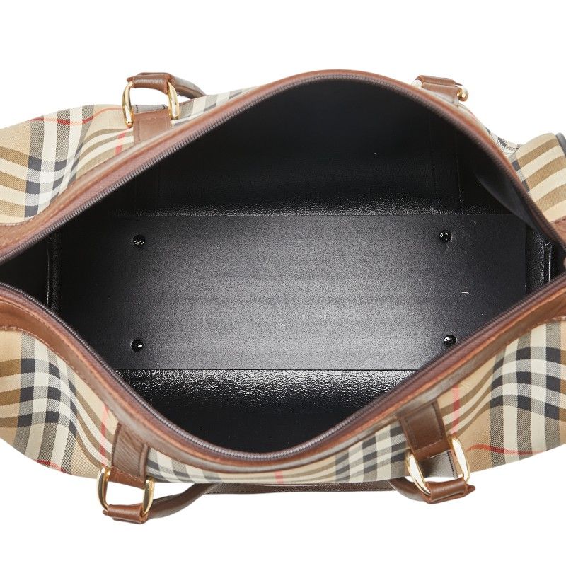 BURBERRY ノバチェック ベージュ シャドーホース ボストンバッグ レザー バーバリー ノバチェック シャドーホース ベージュ ブラウン