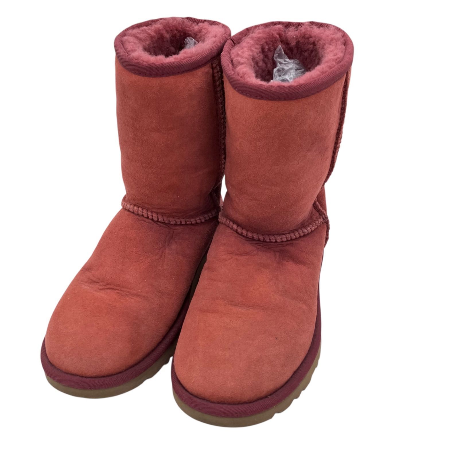 アグ UGG 25cmEU39 US8 赤レッド ムートンブーツファー 【未使用】UGG