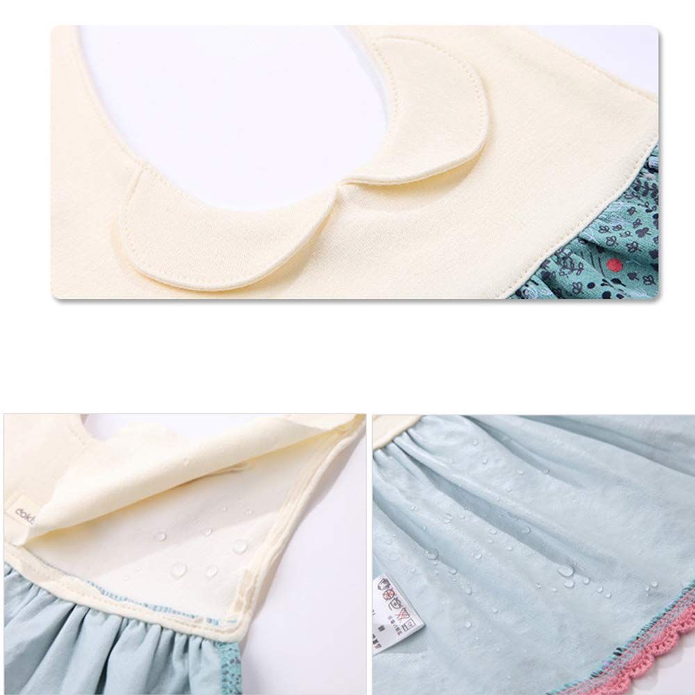 小さな鉄の塔 女の赤ちゃんの綿のスカートよだれかけストラップ調節 な唾液タオルディナー防水よだれかけ