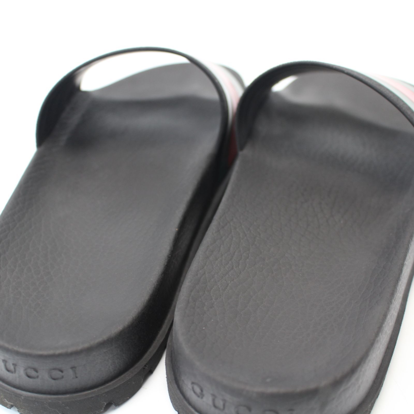 A669】GUCCI ラバーメンズ スライドサンダル シェリーライン