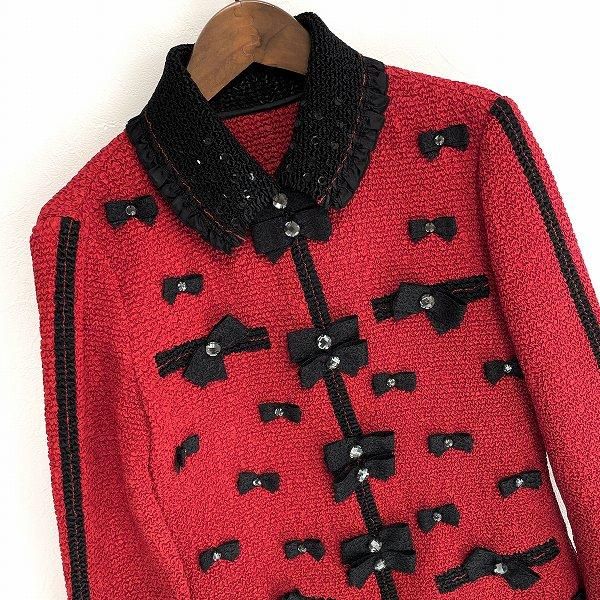 NOKO OHNO 　40　ノーカラージャケット　新品未使用　ピンク　春　秋 NOKO OHNO 40 ノーカラージャケット 新品未使用 ピンク 春 秋