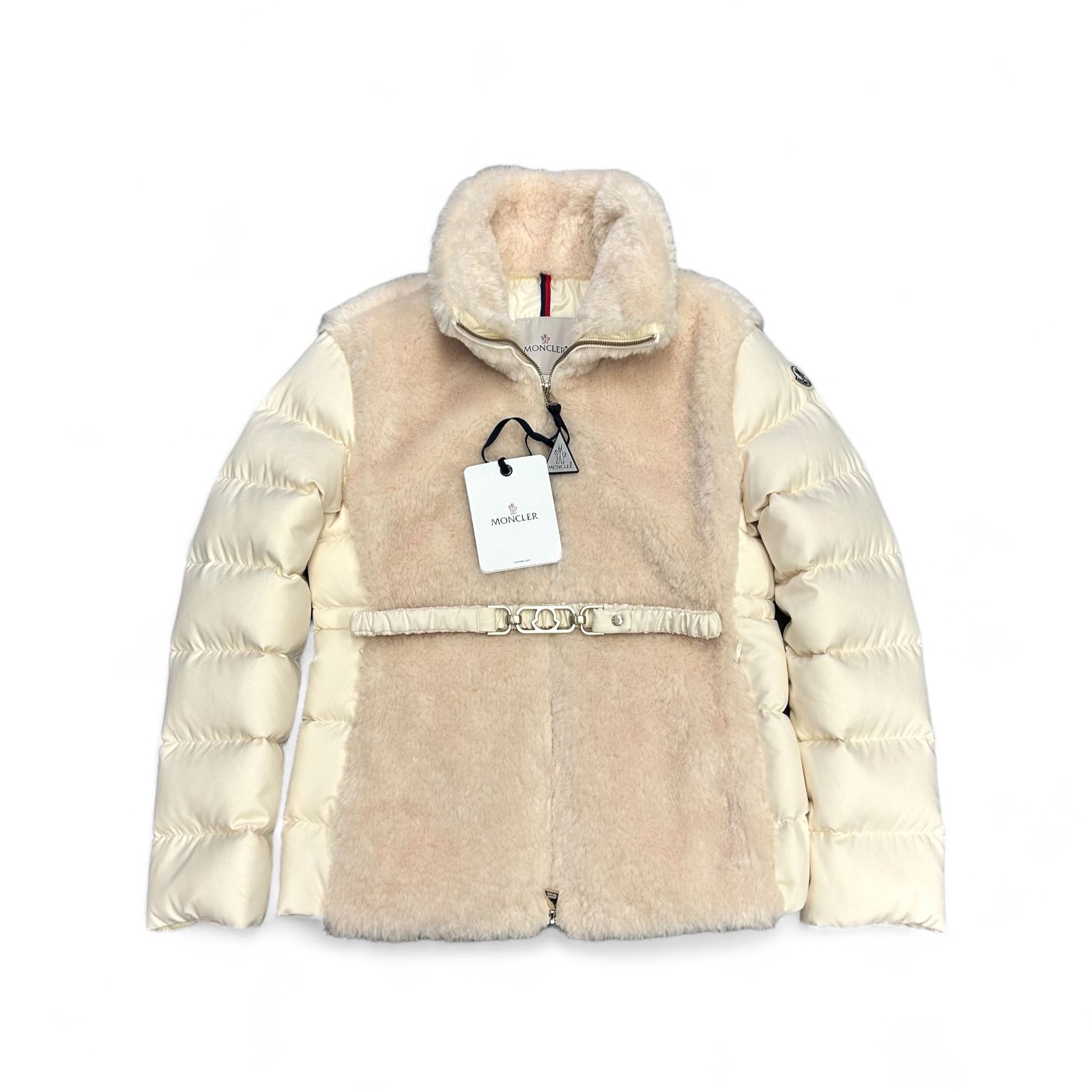 MONCLER Oiron フェイクファー ロゴベルト ダウンジャケット 新品 MONCLER Oiron フェイクファー ロゴベルト ダウン