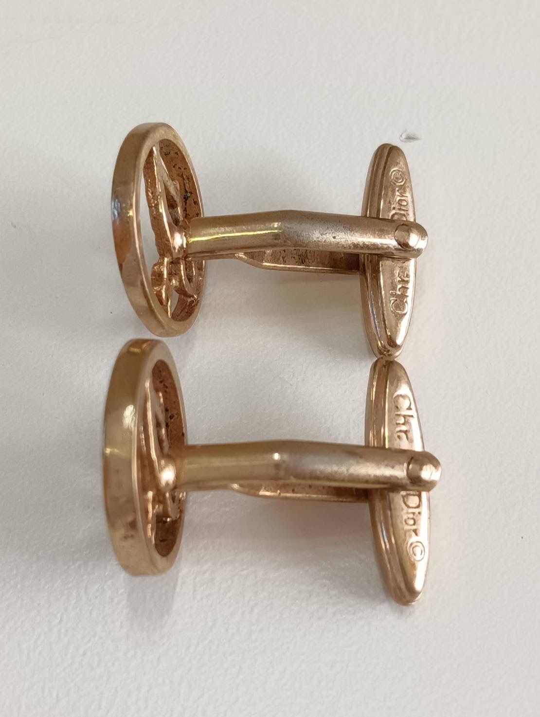 未使用 ディオール ドイツ製 ロゴ カフス ゴールド ヴィンテージ 中古品】 Christian Diorクリスチャンディオール Diorロゴ