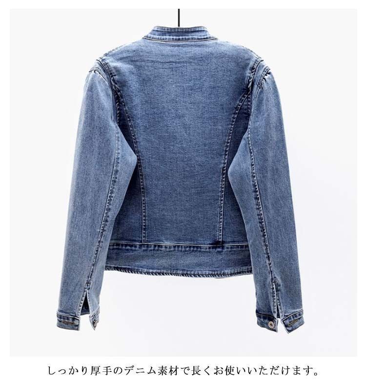 デニムスタジャン　エスニック　アウター 送料無料 デニムジャケット 刺繍 春新作 レディースアウター