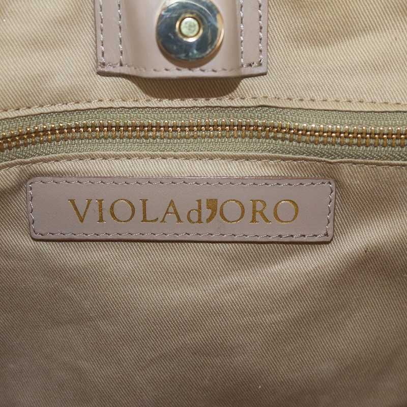 ヴィオラドーロ VIOLA d'ORO GOLD丸金具シンプル船形アバカ素材カゴBAG ハンドバッグ ショルダーバッグ レザー ナチュラル  V-8169 /WM