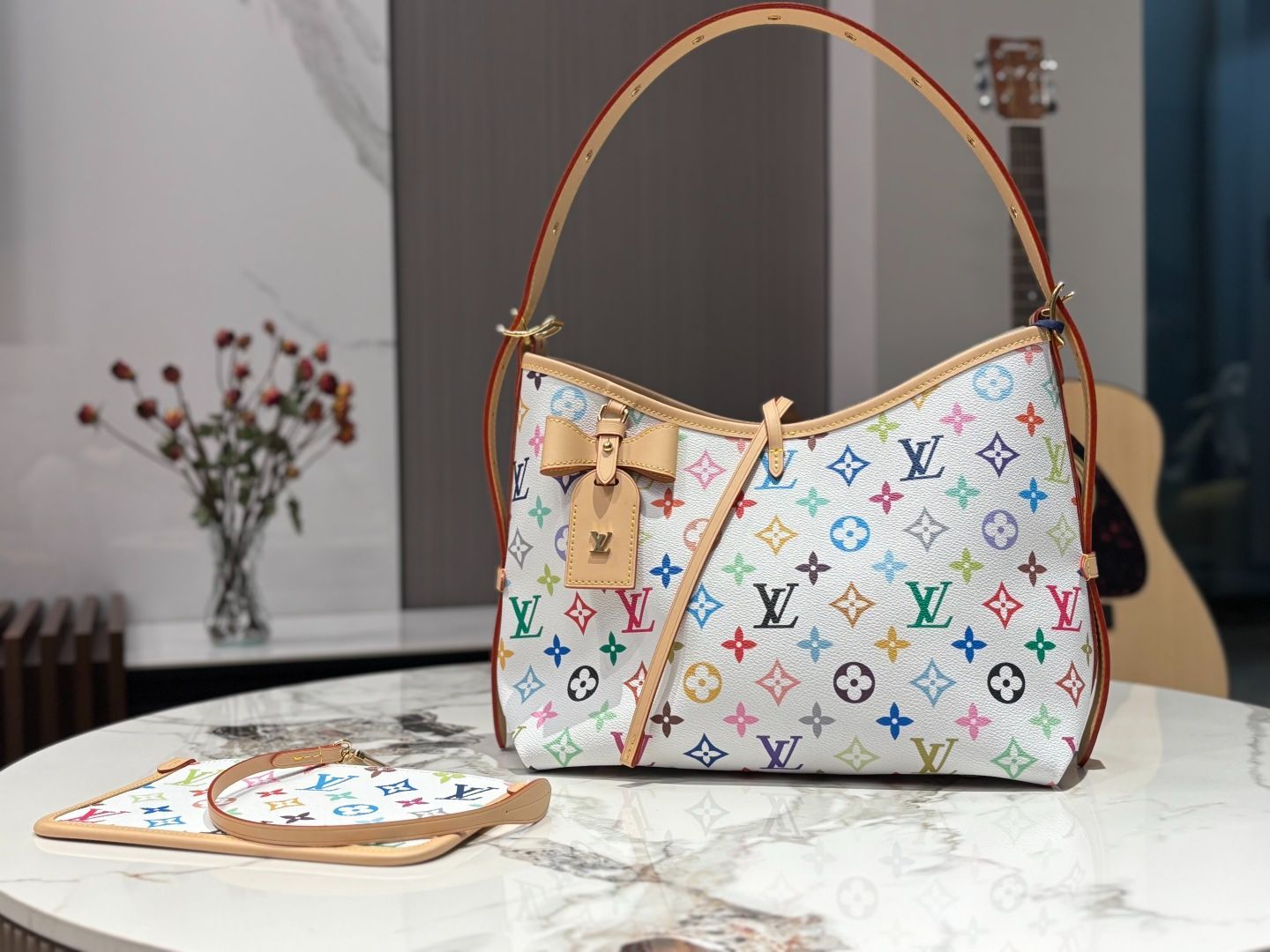 今日 Louis Vuitton x Murakami Carryall ホワイトトリコロール スモール