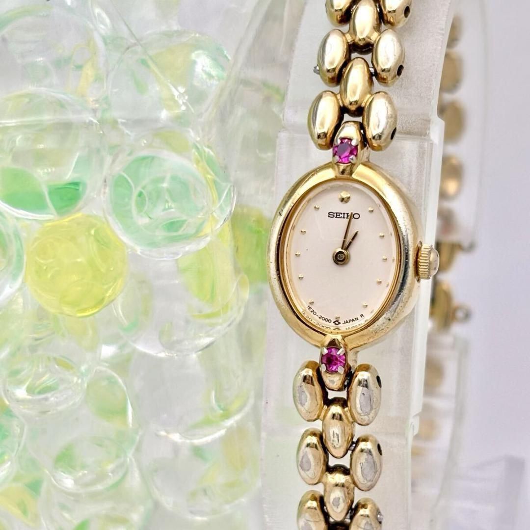 電池 SEIKO セイコー ストーン レディース 腕時計 ゴールド ドレス