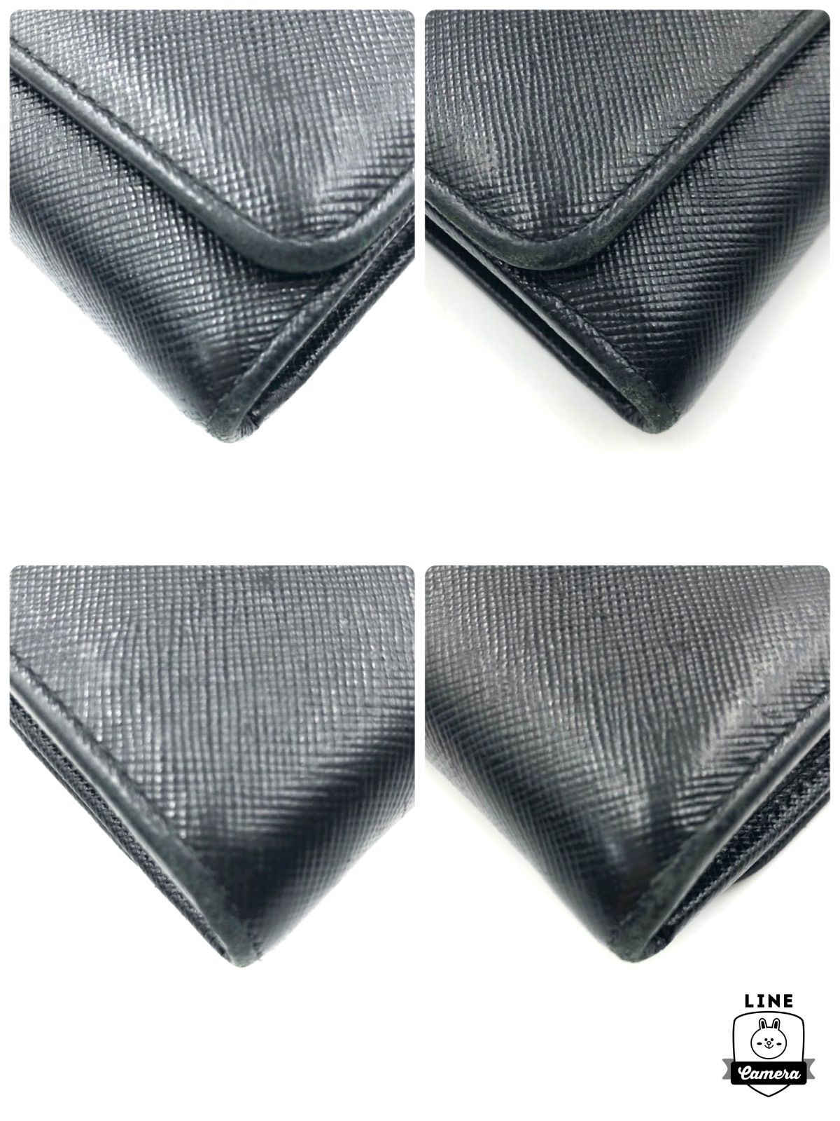 美品✨プラダ◇パスケース付きフラップ長財布　サフィアーノレザー　ゴールド金具　黒 h-c810.jpg