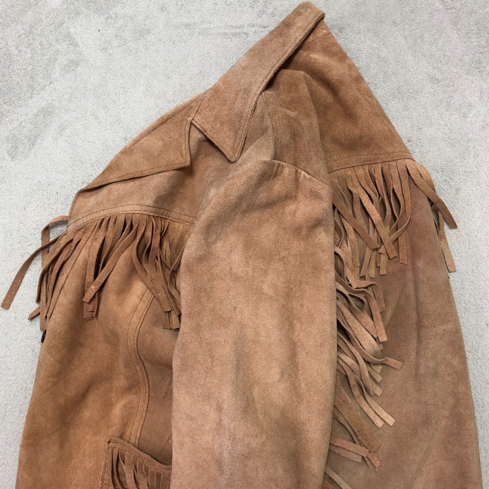 DEP'T フリンジ本革スエードジャケット ヴィンテージ DEP'T メキシコ製 レザージャケット ウエスタンジャケット フリンジ