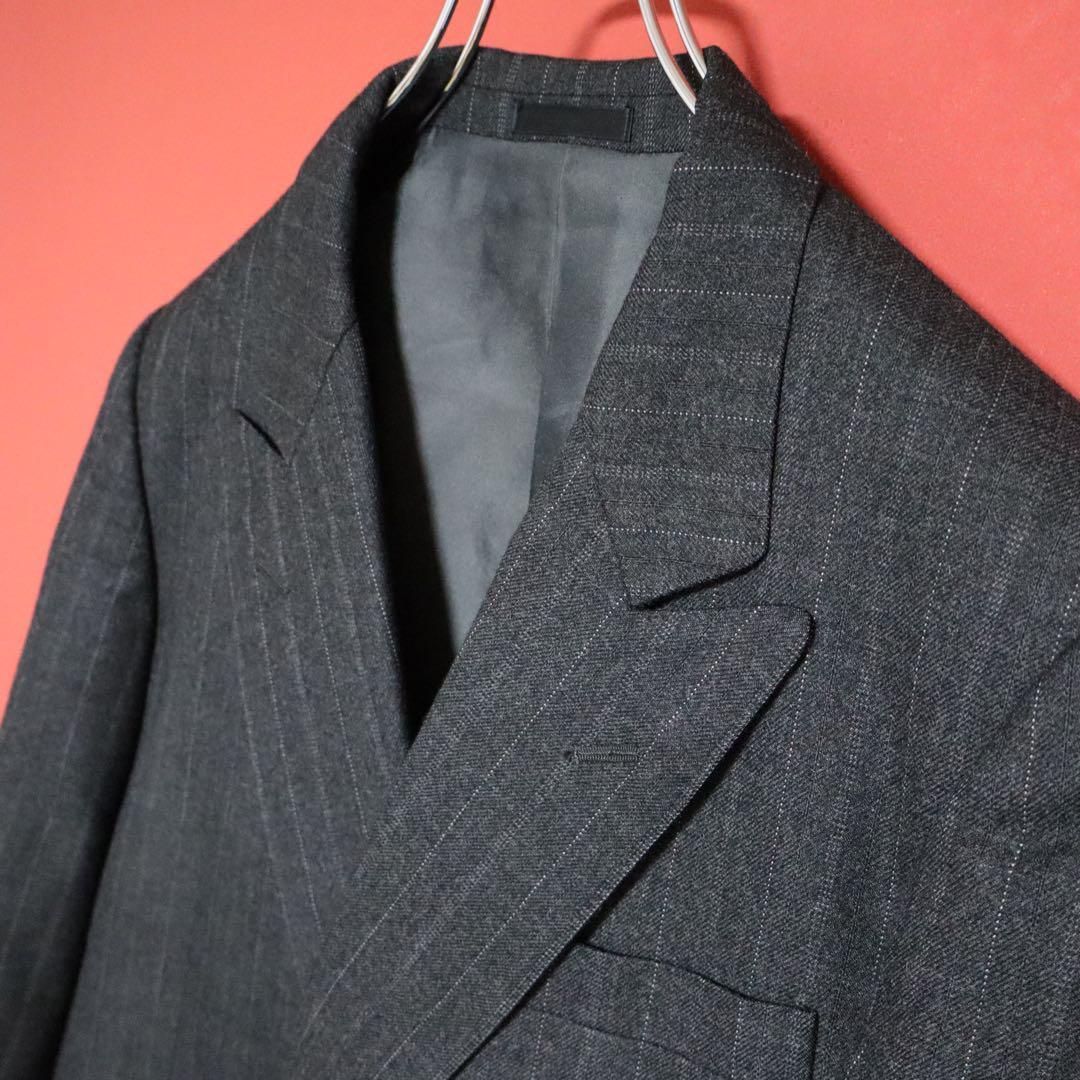 Burberrys 上質ウール ストライプ柄 ピークドラペル ダブル  