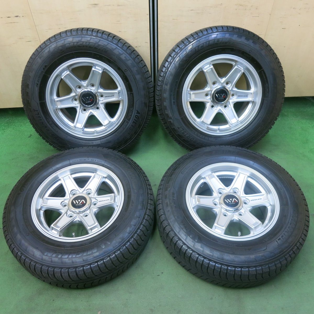 バリ溝 22年 9分 ハイエース 等 KEELER 195 80R15 107 105R スタッドレス ミシュラン AGILIS X-ICE キーラー 15インチ PCD139.7 6H 5092702SKス