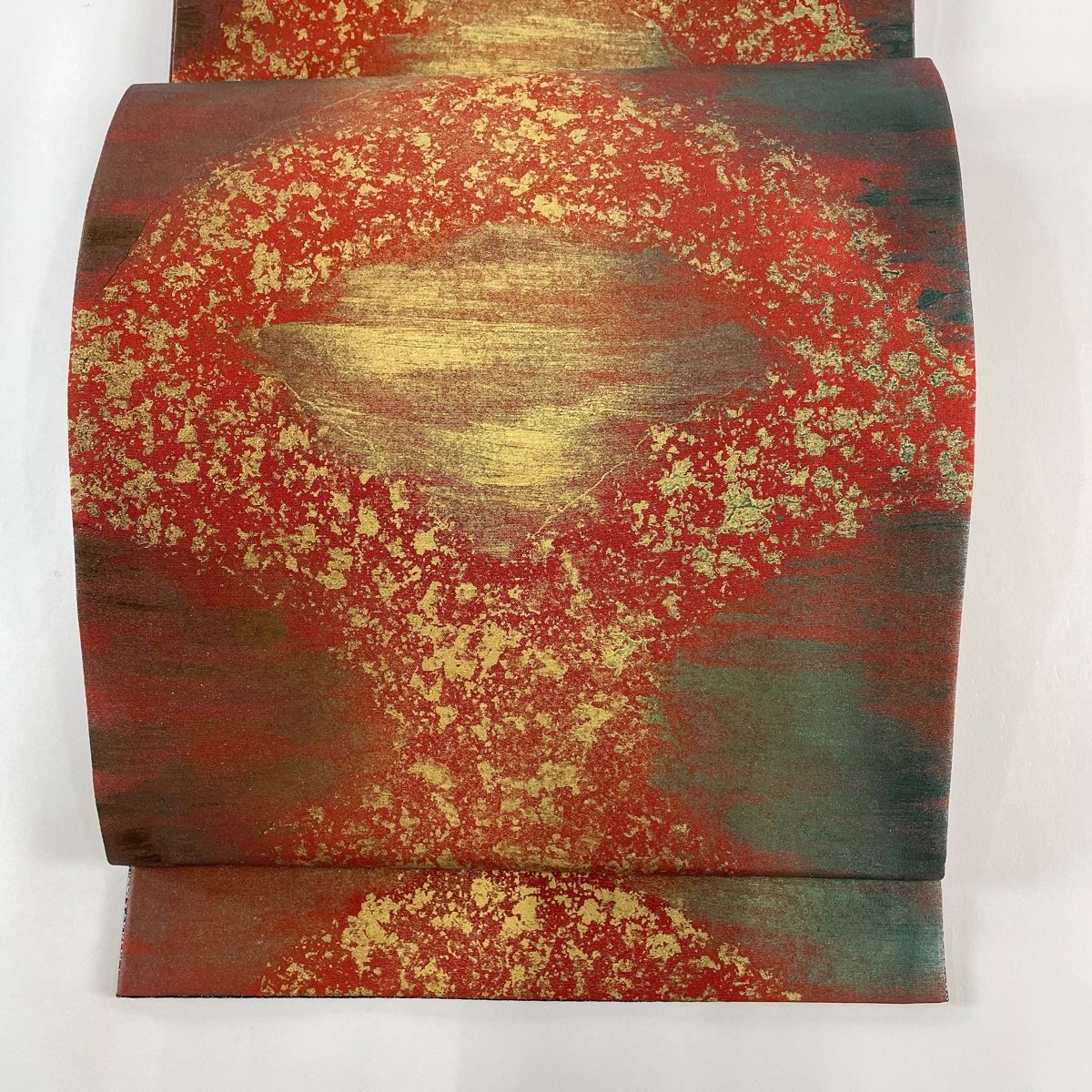 バイセル 着物 美品 逸品 袋帯 深緑 前田仁仙 草花 有栖川 華文 金彩 全通 正絹 ☆☆☆☆☆