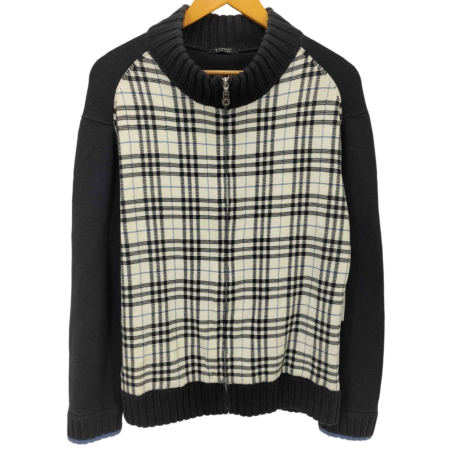 バーバリーブラックレーベル BURBERRY BLACK LABEL チェック柄切替ニットジャケット メンズ  3
