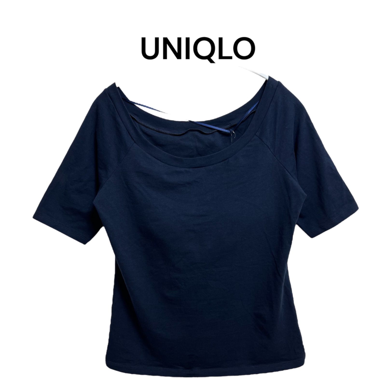 ぽん様 UNIQLO レディース ブラトップ ブラバレエネックT 半袖 L 札つき