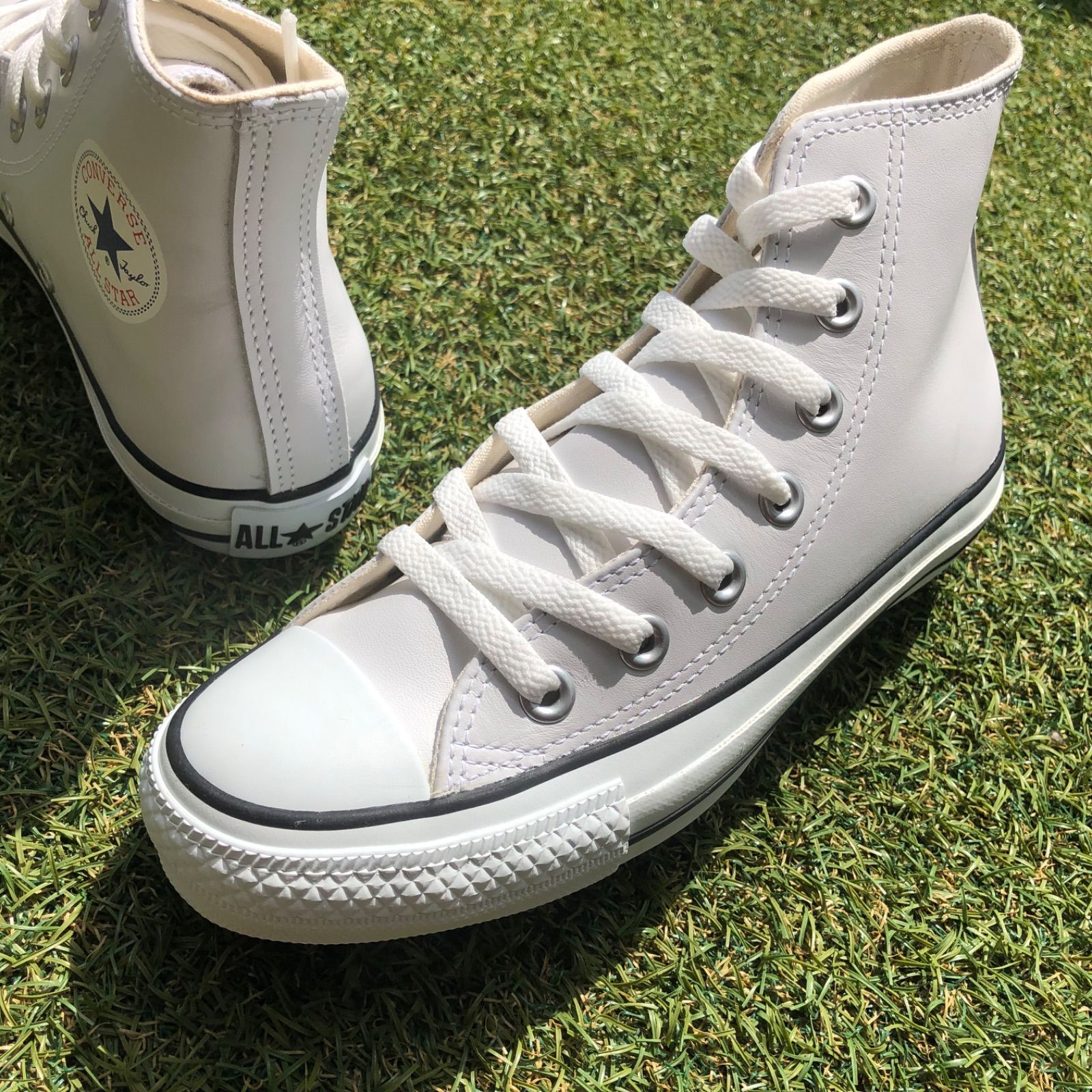 新品22.5 converse コンバース レザー オールスターHI HT971