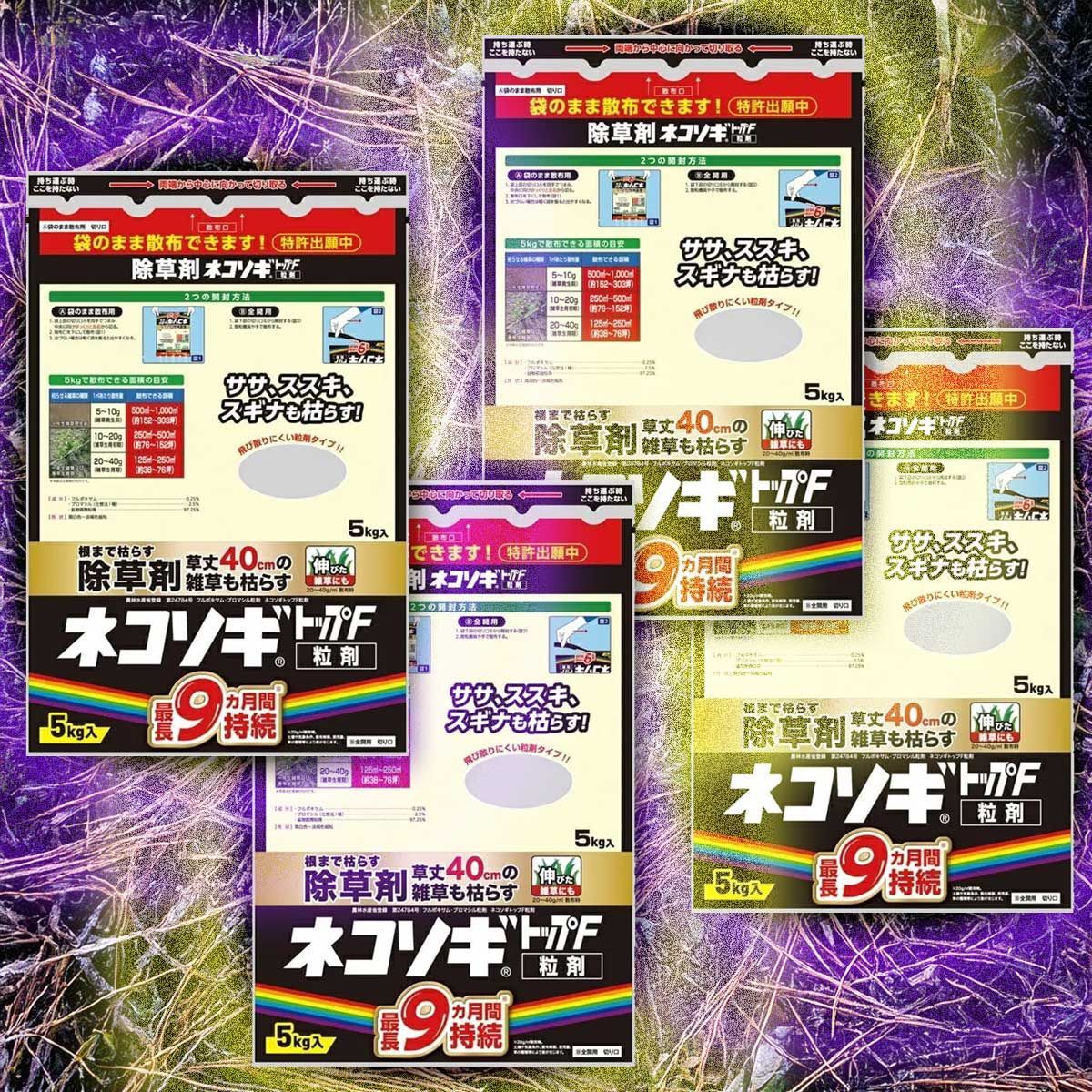 4個セット レインボー薬品 除草剤 ネコソギトップF粒剤 5kg 粒剤 粒 長期持続 雑草