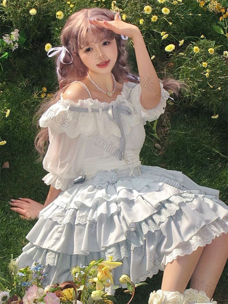 オリジナルデザイン 花語 分割式三段フ Lolitaワンピース 優雅で 調節 なリボンデザイン