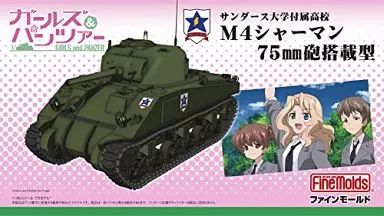 【稀少品】M4シャーマン　ラジコン　ガルパン サンダース大附属高校 中古】プラモデル 1/35 サンダース大学付属高校 M4シャーマン 75mm砲