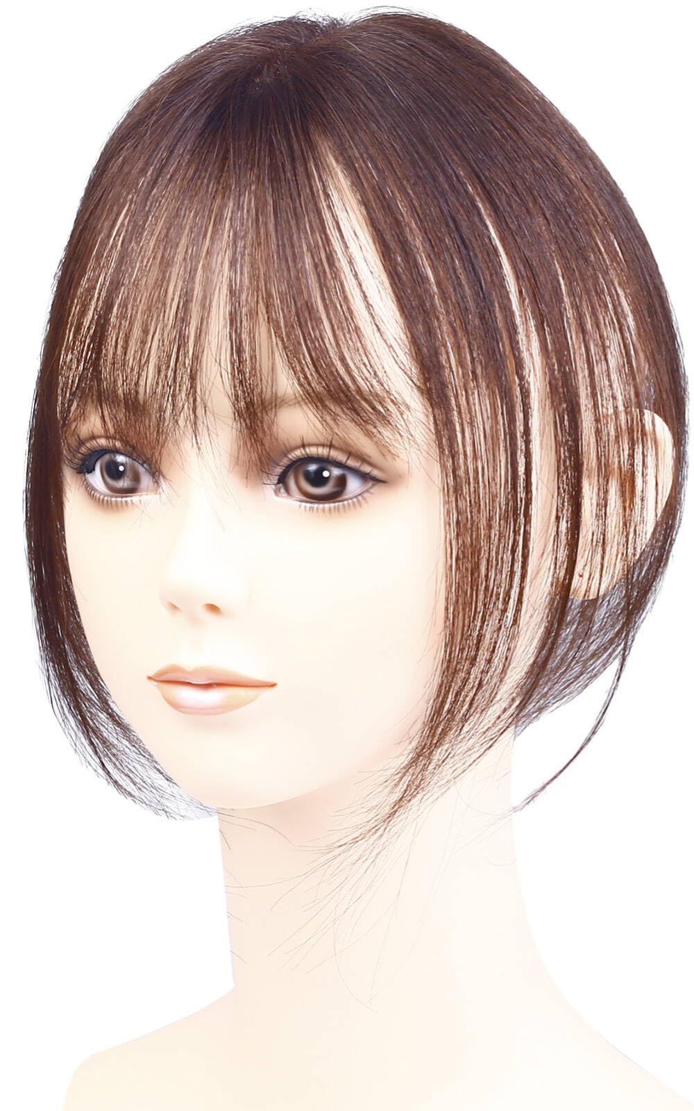 人毛100% フルウィッグ 医療用 ロングストレート ブラウン 50cm 手縫い