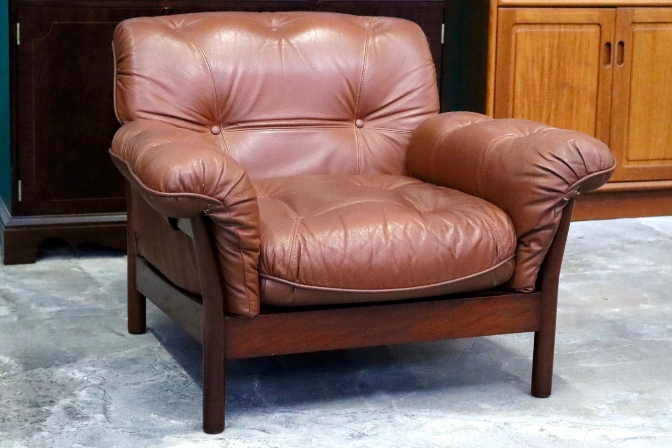 GMIH223E○maruni マルニ Madison 1人掛けソファ シングルソファ 本革 ブラウン 北欧スタイル ヴィンテージ マルニ