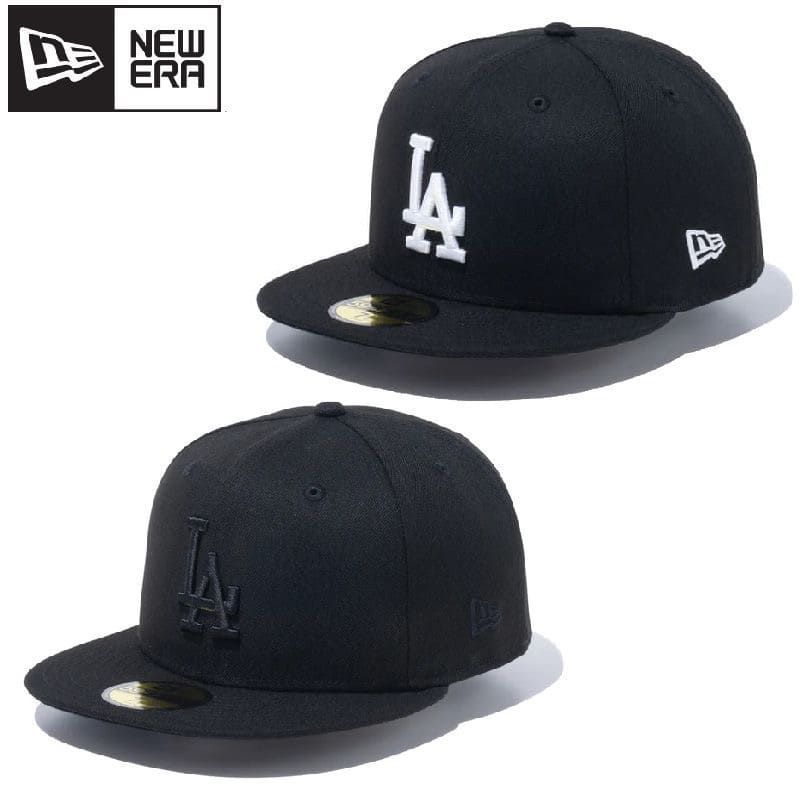 新品 NEWERA ニューエラ ロサンゼルス ドジャース LA 59FIFTY CAP キャップ 帽子 大谷翔平 MLB メジャーリーグ 刺繍 ロゴ コラボ 野球 ベースボール メンズ レディース ユニセックス 黒 ブラック