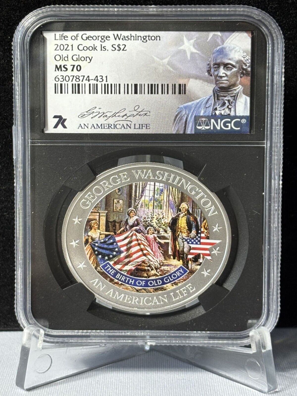 2021 Cook Islands $2 Old Gly Betsy Ross Certified by NGC MS70