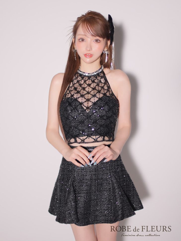 ROBE de FLEURS ブラックミニドレス セットアップ ROBE de FLEURS ブラックミニドレス セットアップ ROBE de FLEURS