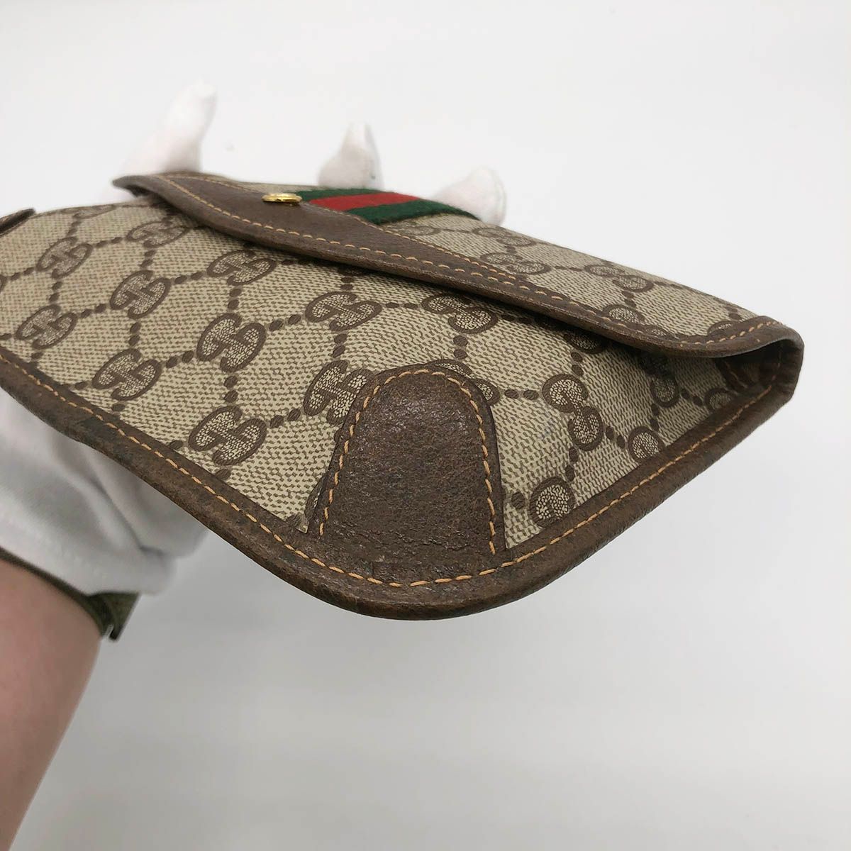 祝*福様 ヴィンテージ　美品　GUCCI シェリーライン　ポーチ　89.01.0 GUCCI|オールドグッチ シェリーライン クラッチバッグ|HARDOFFオフ