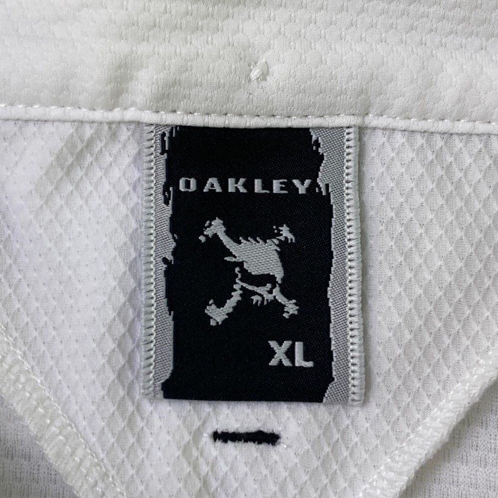 未使用級　オークリー　XL 半袖 ポロシャツ ボタンダウン　ストライプ　刺繍ロゴ サイズ：XL OAKLEY オークリー 半袖ポロシャツ ボタンダウン