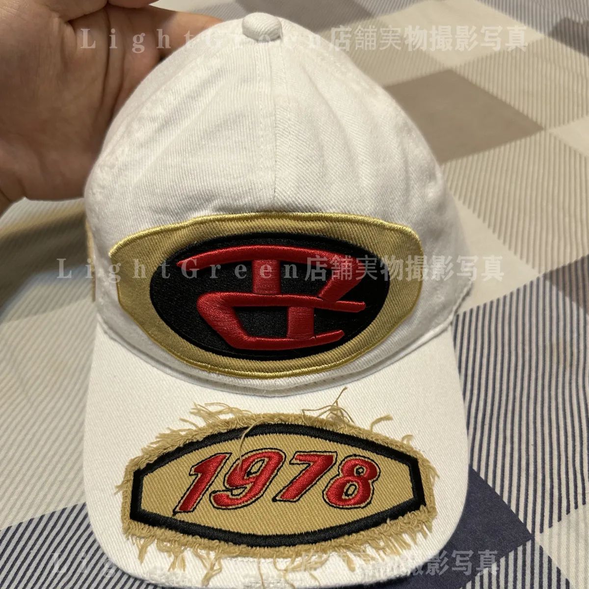 DIESELホワイト1978 フリンジ刺繍ベースボールキャップ DIESEL