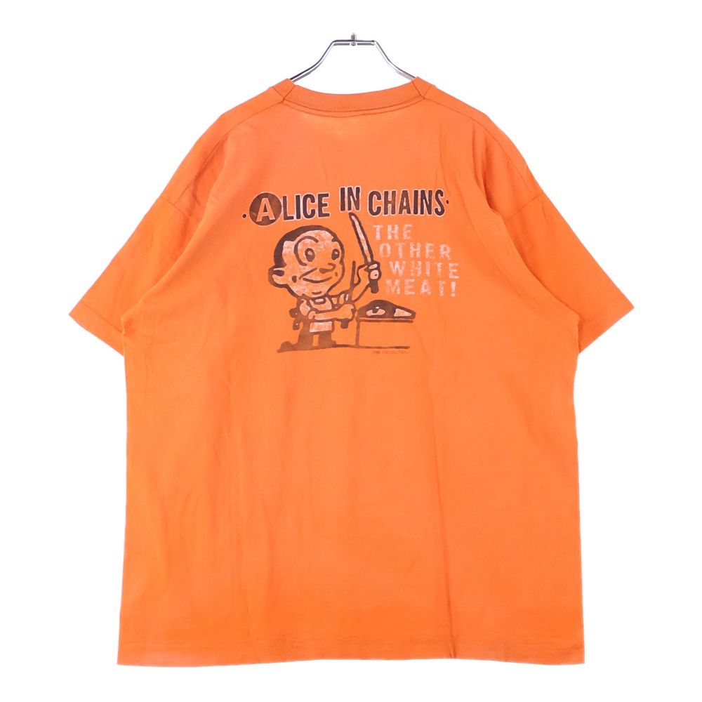 VINTAGE ヴィンテージ 90S ALICE IN CHAINS THE OTHER WHITE MEAT アリスインチェインズ プリント半袖Tシャツカットソー オレンジ