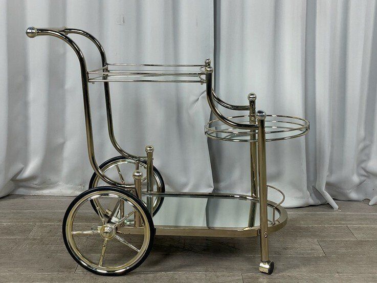 GS01 ガラス キッチン ワゴン バーカート ティートロリー アンティーク