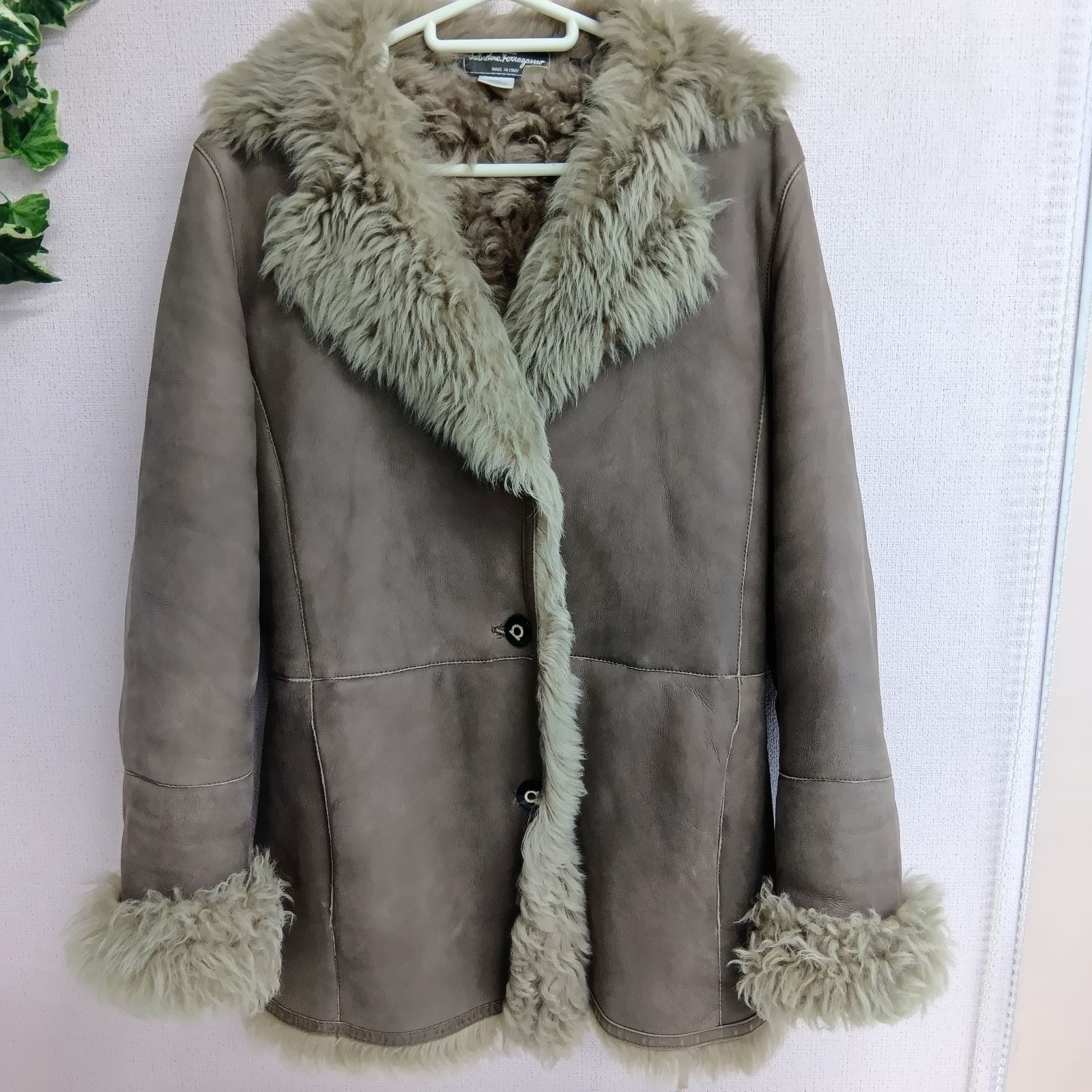 Salvatore Ferragamo サルヴァトーレフェラガモ レザージャケット 40 レザー ブラウン H1-39 テ