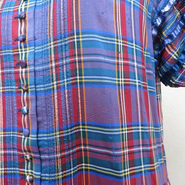 wonderful world ワンダフルワールド 赤 チェックコート 犬 刺繍 wonderful world ワンダフルワールド 赤 チェックコート 犬 刺繍