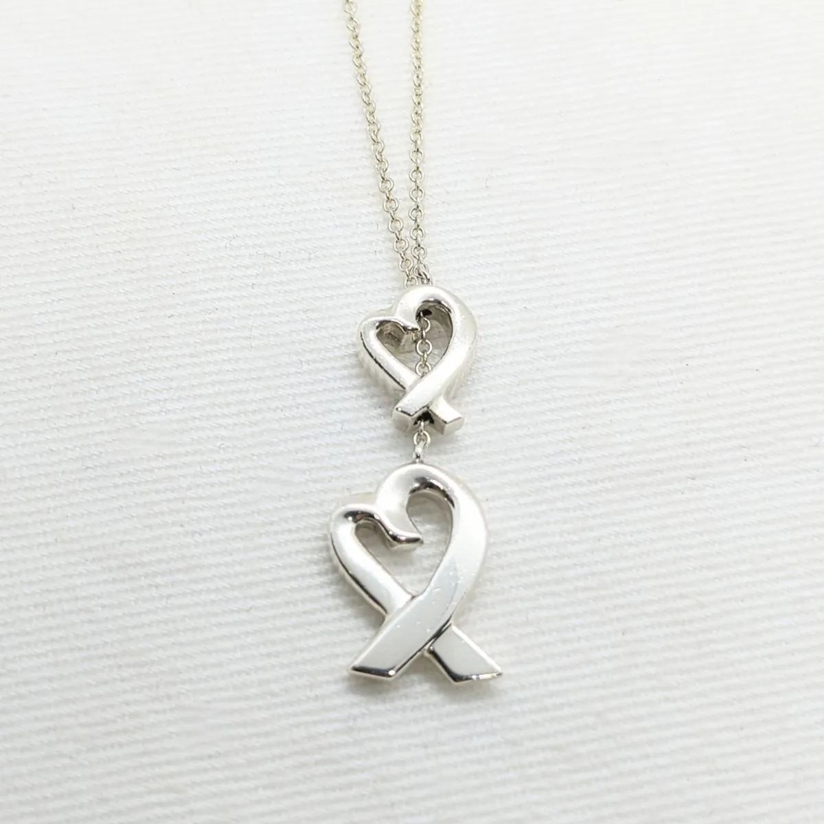 美品 ティファニー シルバー ラビングハート ラリアット Y字 
