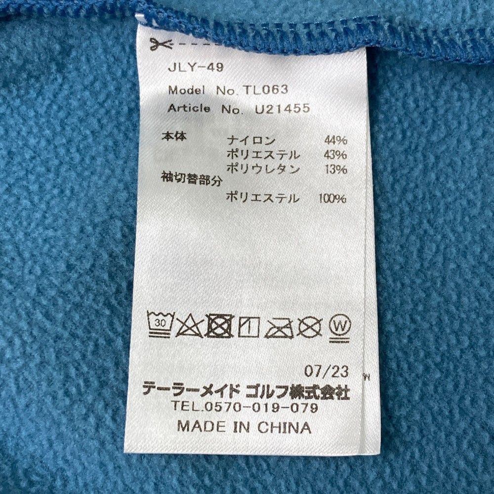 サイズ：M TAYLOR MADE テーラーメイド  裏起毛 ジップ ジャケット  ブルー系 [240101440614] ゴルフウェア メンズ ストスト TAYLOR MADE テーラーメイド 裏起毛 ジップ ジャケット ブルー系