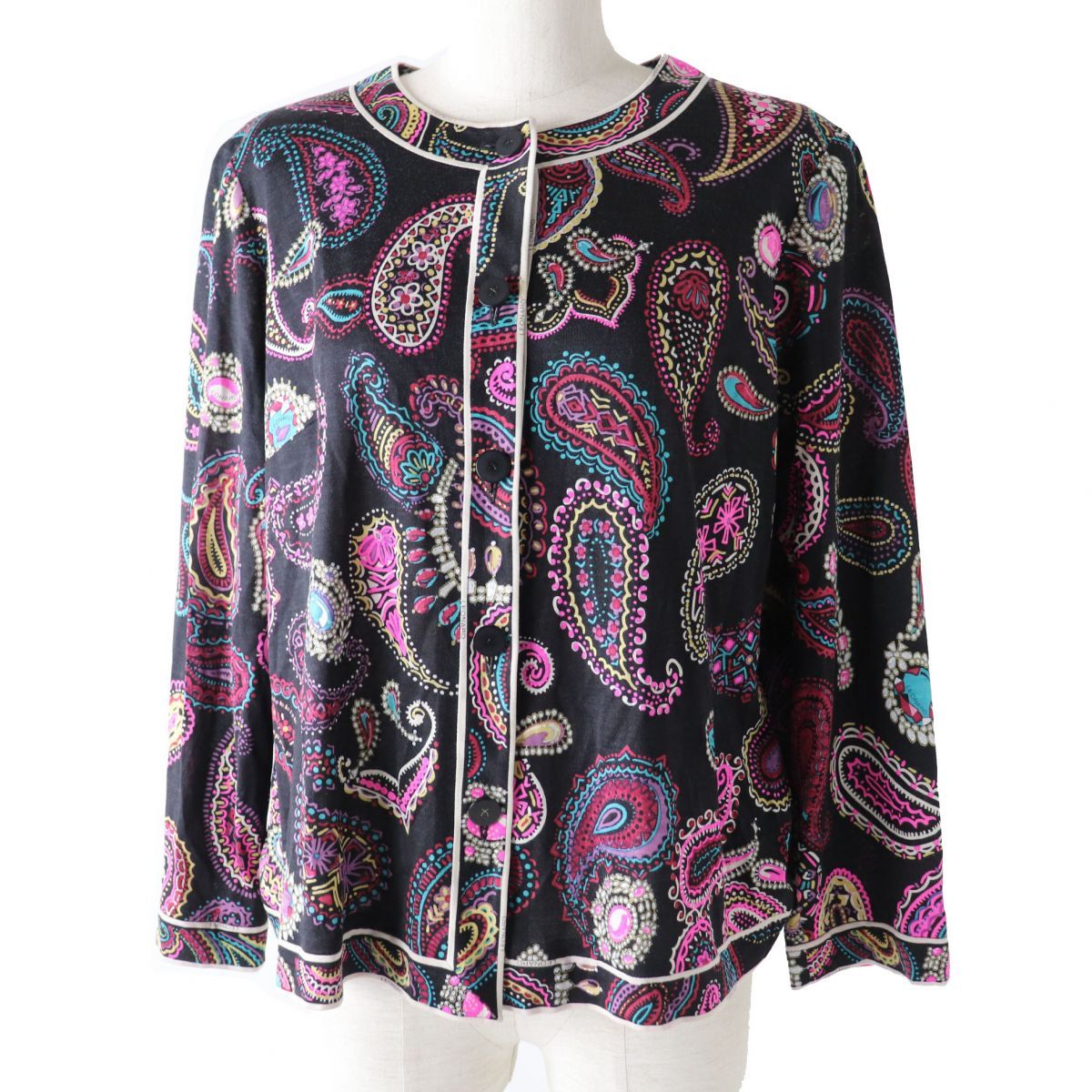 ☆美品☆LEONARD レオナール カーディガン LL ペイズリー柄