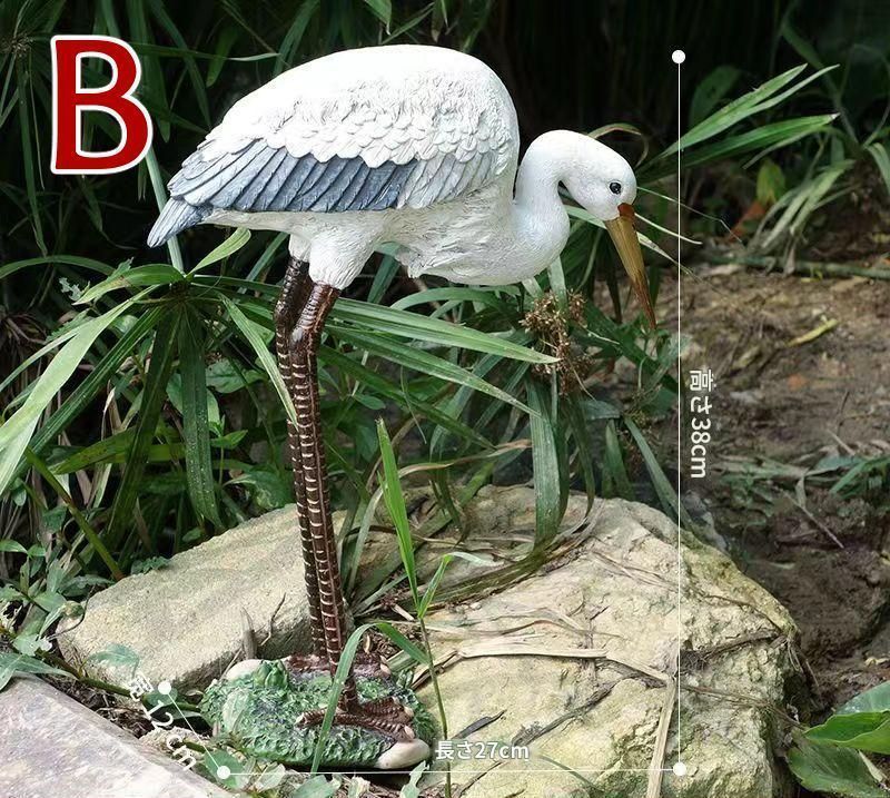 置物 オブジェ 鳥 鷺 リアル かわいい 繊細なつくり 樹脂 屋外 実物大 置物 オブジェ 鳥 鷺 おしゃれ リアル 2つのスタイル