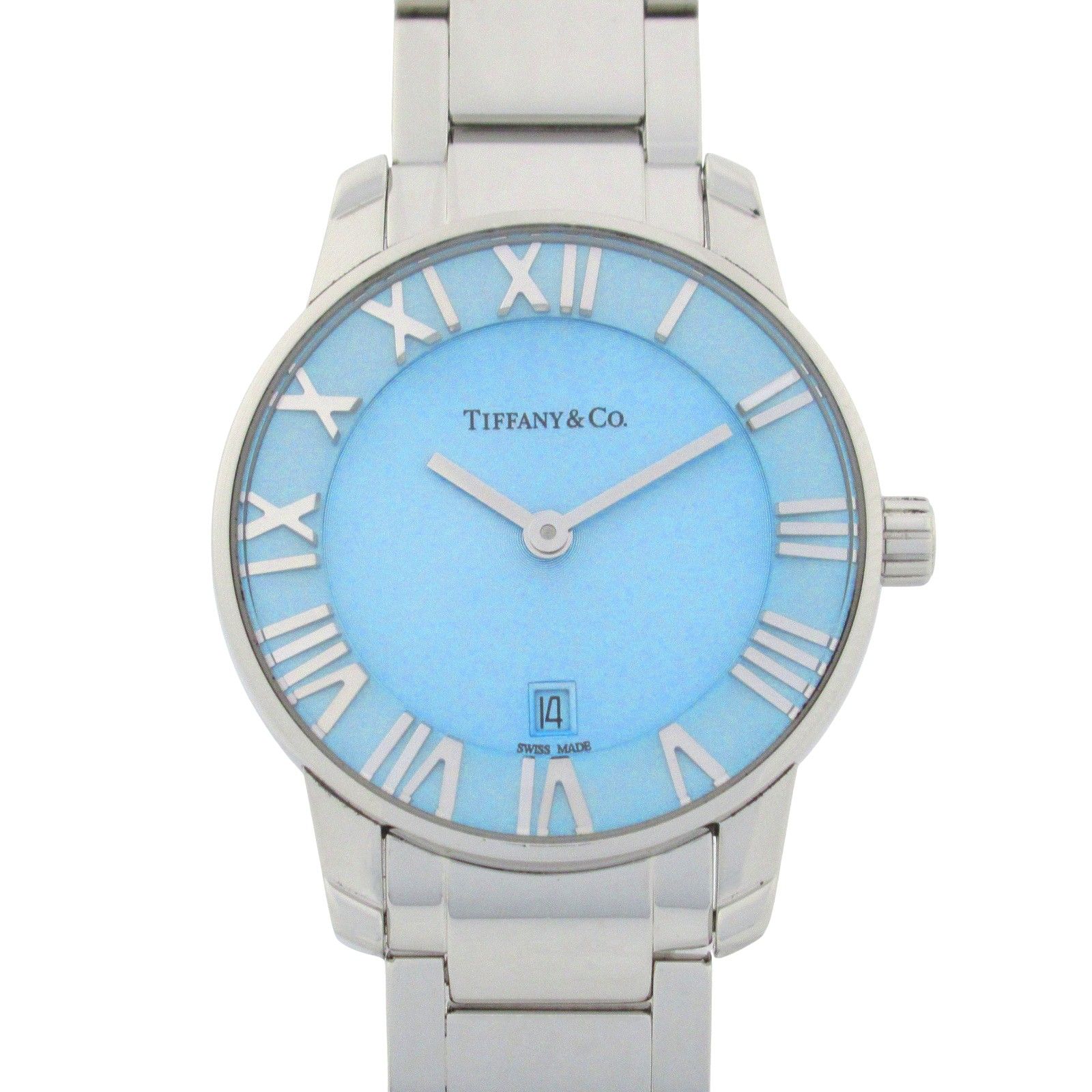 ティファニー TIFFANY＆CO 腕時計 アトラス2ハンド 63452793 ブルー ステンレススチール アトラス2ハンド レディース Used A